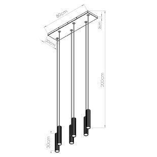 Lampa wisząca Thoro Ivar VI - Czerwona LED 80cm | Salon