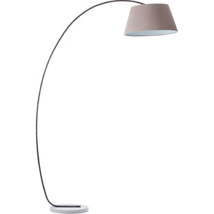 Lampa podłogowa łukowa z abażurem Brok Brązowo-Szara marki Brilliant