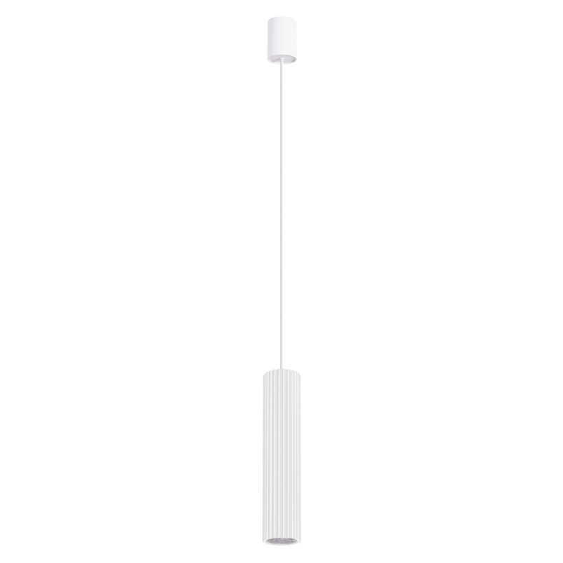 Lampa wisząca tuba biała LED Thoro Ivar - Oświetlenie retro