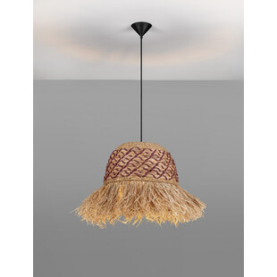 Lampa boho Lorseo - rafia/czerwony | Decolab24
