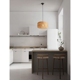 Lampa wisząca boho Nopn | Drewno, trawa morska | Decolab24