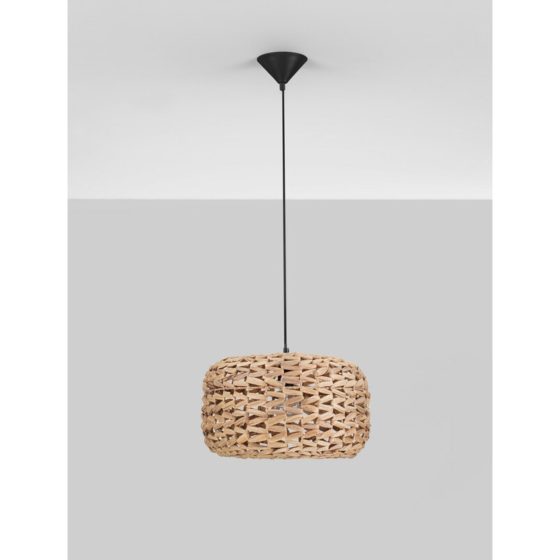 Lampa wisząca boho Nopn | Drewno, trawa morska | Decolab24