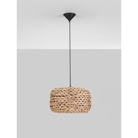 Lampa wisząca boho Nopn | Drewno, trawa morska | Decolab24