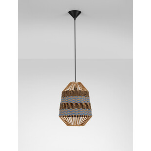 Lampa wisząca boho Sopco | Brązowo-niebieska | Decolab24