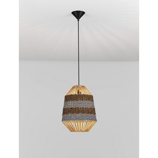 Lampa wisząca boho Sopco | Brązowo-niebieska | Decolab24
