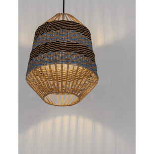 Lampa wisząca boho Sopco | Brązowo-niebieska | Decolab24