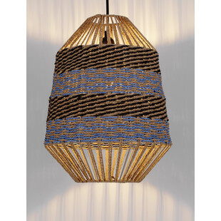 Lampa wisząca boho Sopco | Brązowo-niebieska | Decolab24