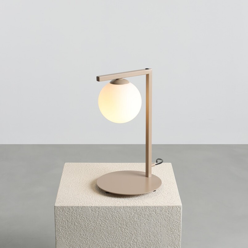 Lampa stołowa szklana Zac Beige - Aldex | Elegancki Design