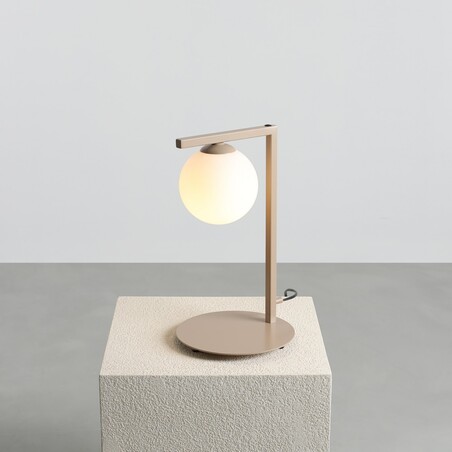 Lampa stołowa szklana Zac Beige - Aldex | Elegancki Design