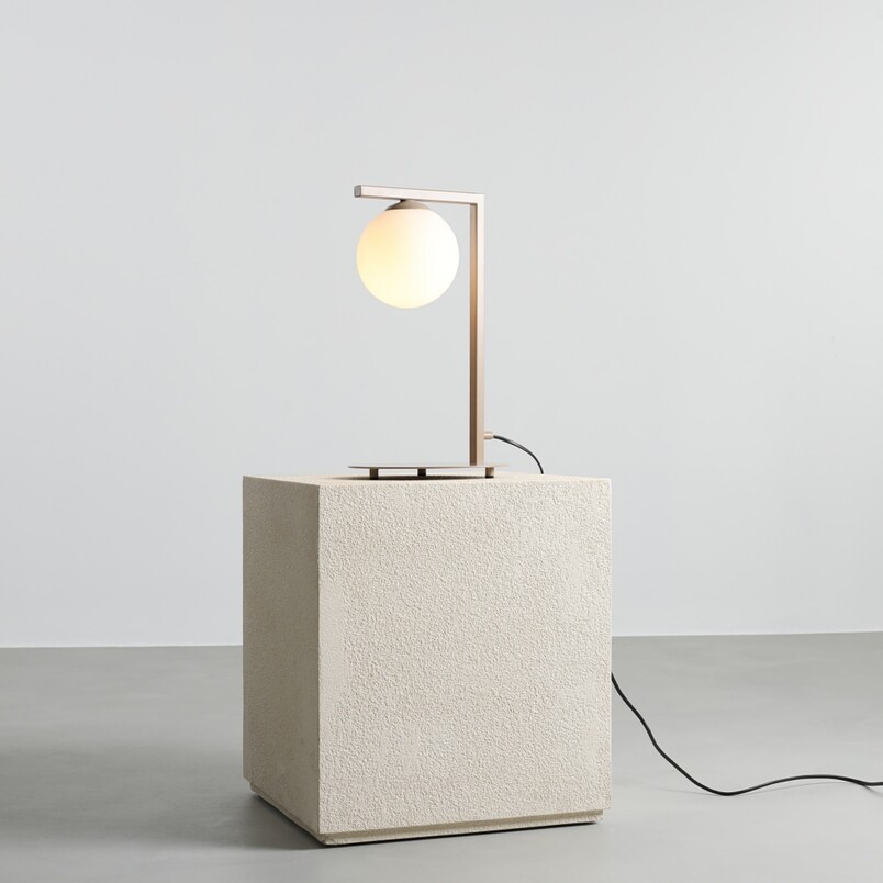 Lampa stołowa szklana Zac Beige - Aldex | Elegancki Design