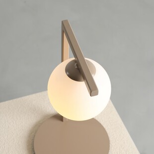 Lampa stołowa szklana Zac Beige - Aldex | Elegancki Design