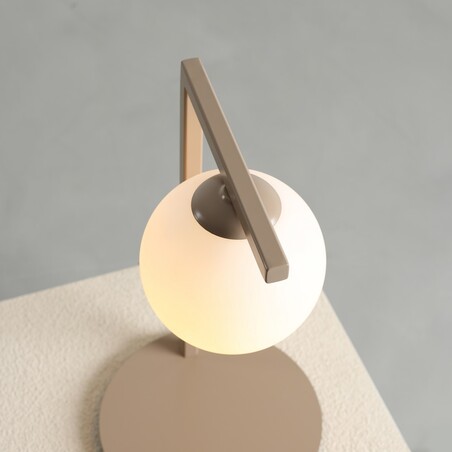 Lampa stołowa szklana Zac Beige - Aldex | Elegancki Design