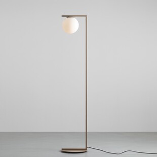 Lampa podłogowa szklana kula Zac Beige | Aldex