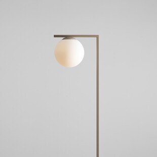 Lampa podłogowa szklana kula Zac Beige | Aldex