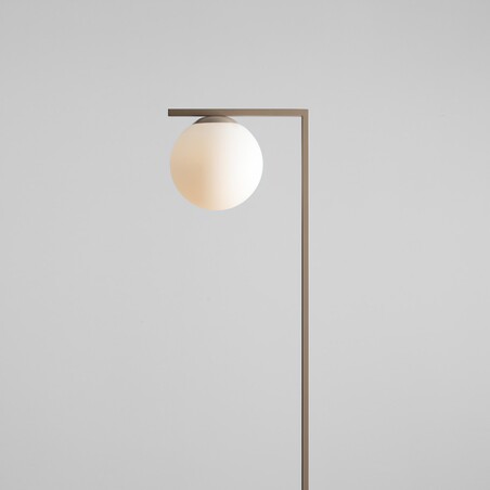 Lampa podłogowa szklana kula Zac Beige | Aldex