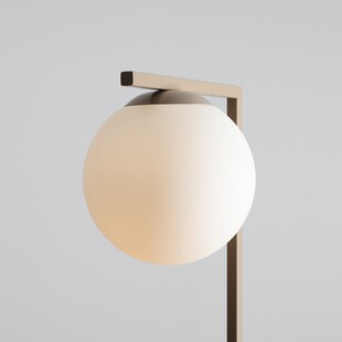 Lampa podłogowa szklana kula Zac Beige | Aldex