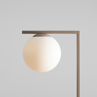 Lampa podłogowa szklana kula Zac Beige | Aldex