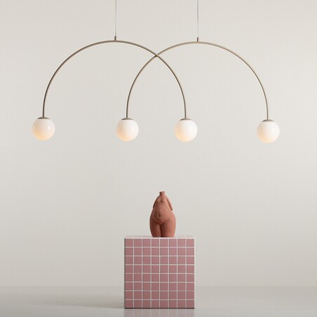 Lampa wisząca UNA Coral - 4 kule szklane, biały/beż | Aldex