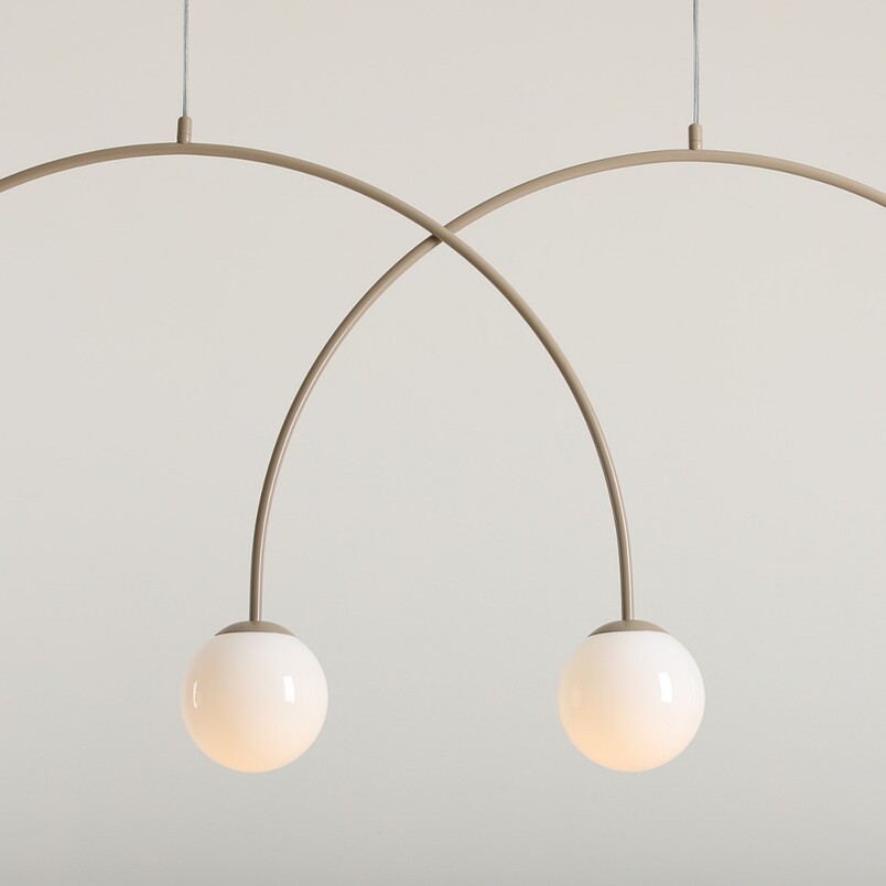 Lampa wisząca UNA Coral - 4 kule szklane, biały/beż | Aldex
