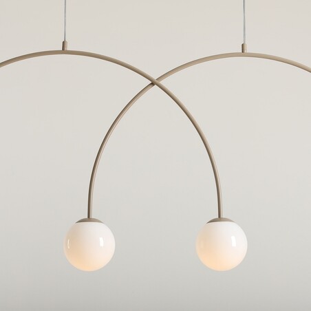 Lampa wisząca UNA Coral - 4 kule szklane, biały/beż | Aldex