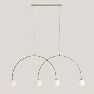 Lampa wisząca UNA Coral - 4 kule szklane, biały/beż | Aldex