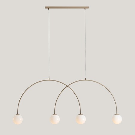 Lampa wisząca UNA Coral - 4 kule szklane, biały/beż | Aldex