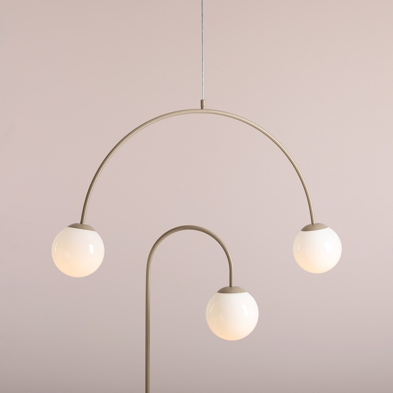 Lampa wisząca UNA Coral - 2 szkła, biały/beż | Aldex