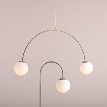 Lampa wisząca UNA Coral - 2 szkła, biały/beż | Aldex