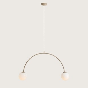 Lampa wisząca UNA Coral - 2 szkła, biały/beż | Aldex
