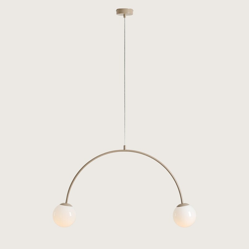 Lampa wisząca UNA Coral - 2 szkła, biały/beż | Aldex
