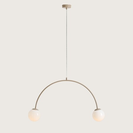 Lampa wisząca UNA Coral - 2 szkła, biały/beż | Aldex