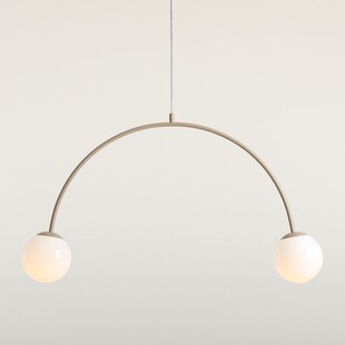 Lampa wisząca UNA Coral - 2 szkła, biały/beż | Aldex