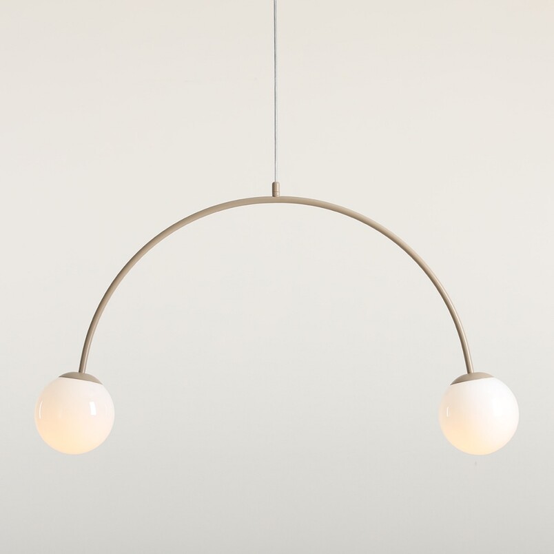 Lampa wisząca UNA Coral - 2 szkła, biały/beż | Aldex