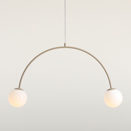 Lampa wisząca UNA Coral - 2 szkła, biały/beż | Aldex