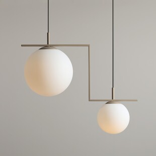 Lampa wisząca 2 kule białe/beżowe Aldex Zac | Sklep z lampami