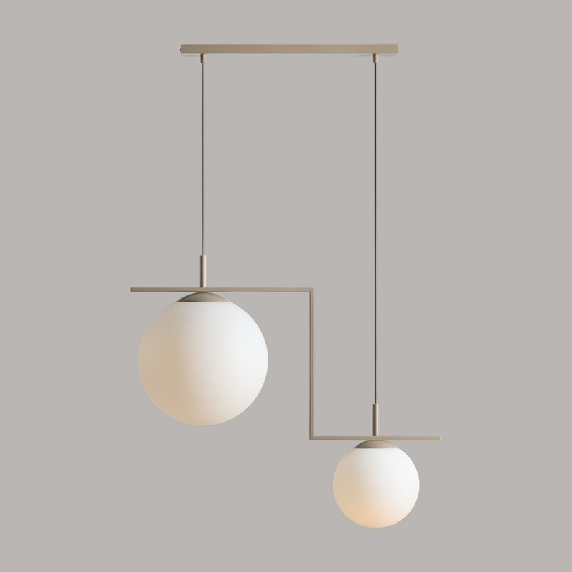 Lampa wisząca 2 kule białe/beżowe Aldex Zac | Sklep z lampami