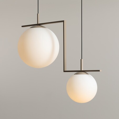 Lampa wisząca 2 kule białe/beżowe Aldex Zac | Sklep z lampami