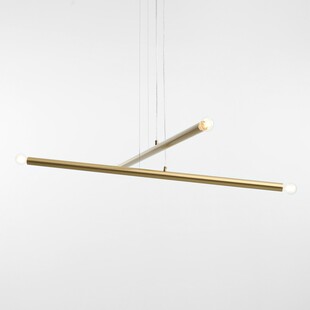 Lampa glamour Tubo Brass Aldex | Mosiężna wisząca 100cm