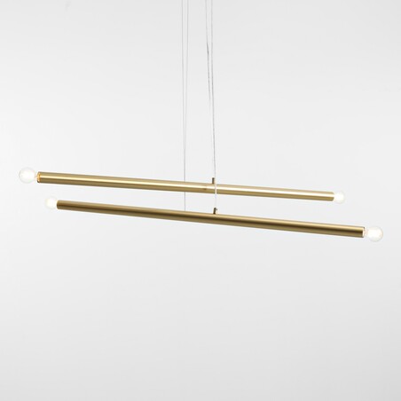 Lampa glamour Tubo Brass Aldex | Mosiężna wisząca 100cm
