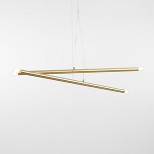 Lampa glamour Tubo Brass Aldex | Mosiężna wisząca 100cm