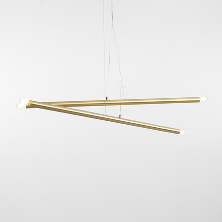 Lampa glamour Tubo Brass Aldex | Mosiężna wisząca 100cm