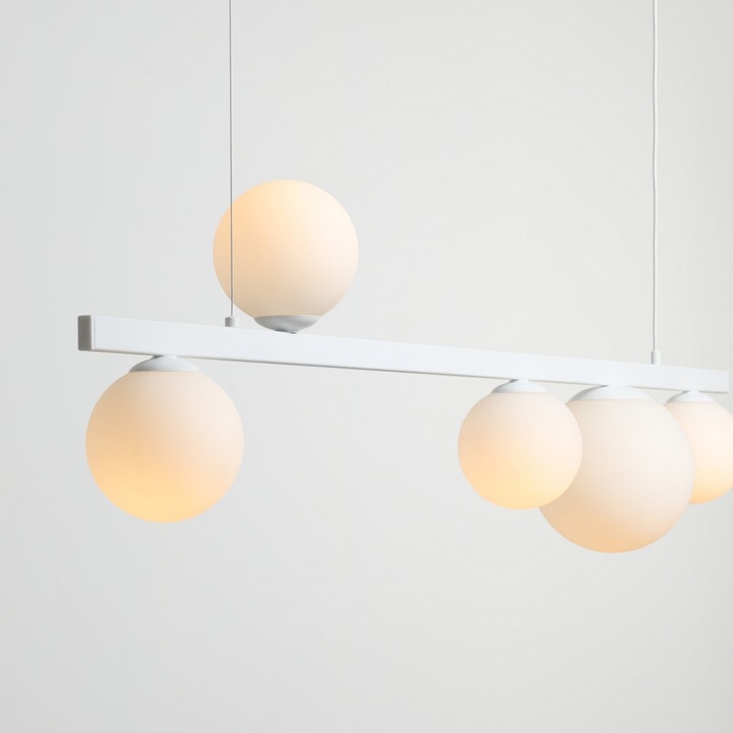 Lampa Garda V biała Aldex - Szklane kule, wisząca E27