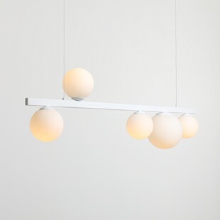 Lampa Garda V biała Aldex - Szklane kule, wisząca E27