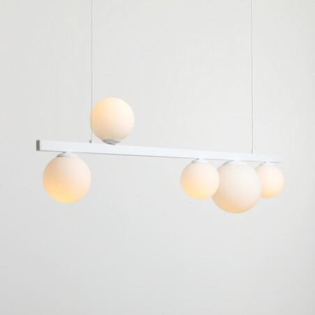 Lampa Garda V biała Aldex - Szklane kule, wisząca E27