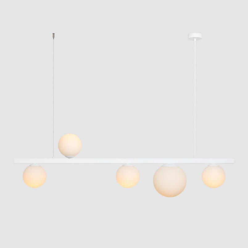 Lampa Garda V biała Aldex - Szklane kule, wisząca E27