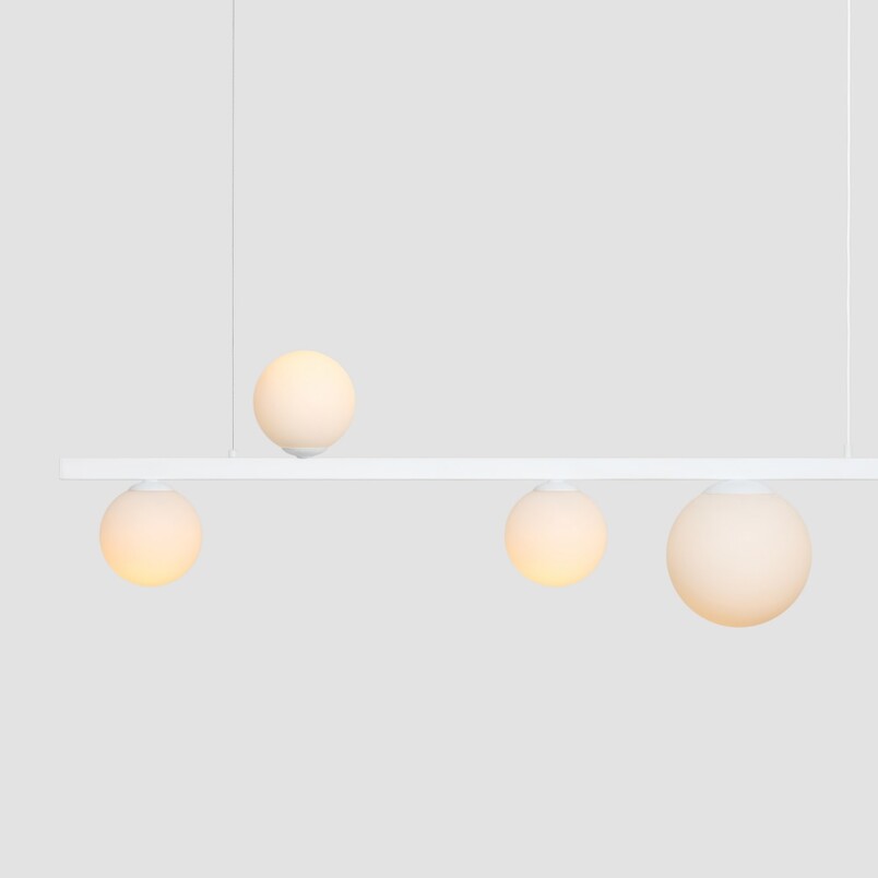 Lampa Garda V biała Aldex - Szklane kule, wisząca E27