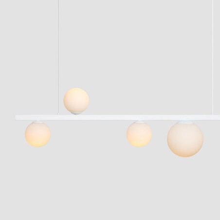 Lampa Garda V biała Aldex - Szklane kule, wisząca E27