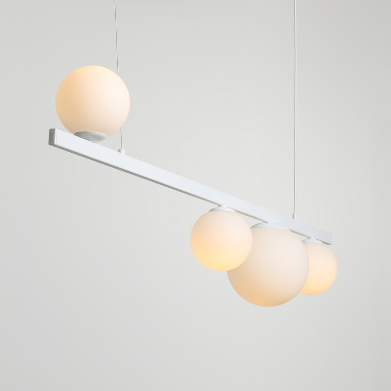 Lampa Garda IV biała Aldex | Wisząca, szkło, E27 - Kup teraz!