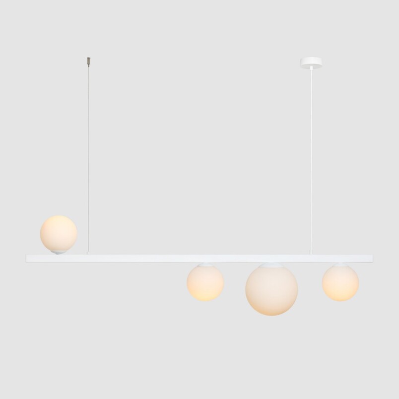 Lampa Garda IV biała Aldex | Wisząca, szkło, E27 - Kup teraz!