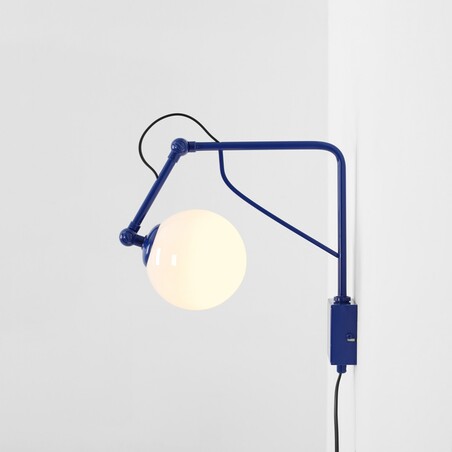 Kinkiet Soho Glass Aldex: Szklana kula, biały/kobalt - Sklep Lamp